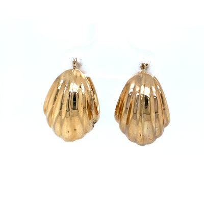 Estate Layered Holow Hoops in Yellow Gold