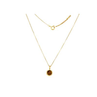 Tiger Eye Necklace in Sterling Silver with Gold Plating by AniaHaie