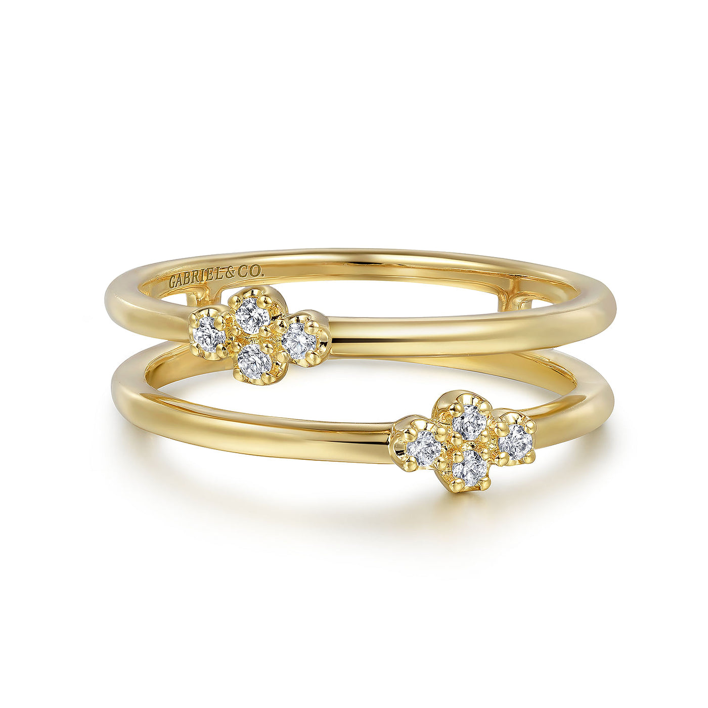 Diamond Bypass Ring in Yellow Gold by Gabriel & Co.