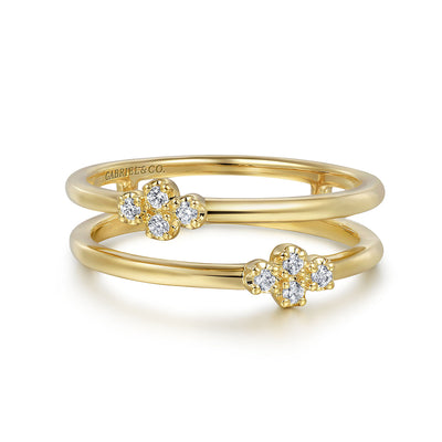 Diamond Bypass Ring in Yellow Gold by Gabriel & Co.