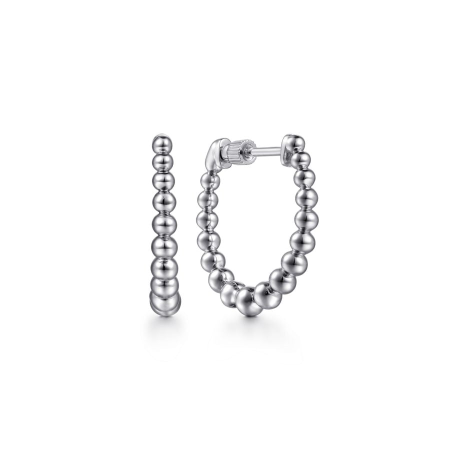 Beaded Bujukan Hoops in Silver by Gabriel & Co.