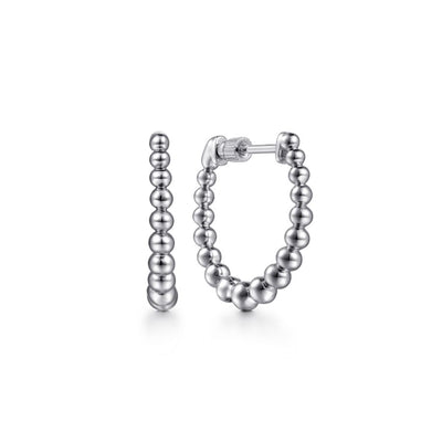 Beaded Bujukan Hoops in Silver by Gabriel & Co.