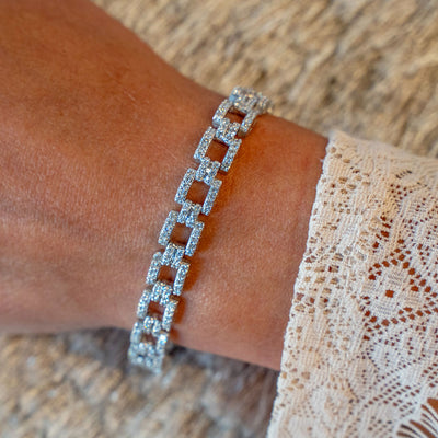 ESTATE Diamond Link Bracelet in White Gold