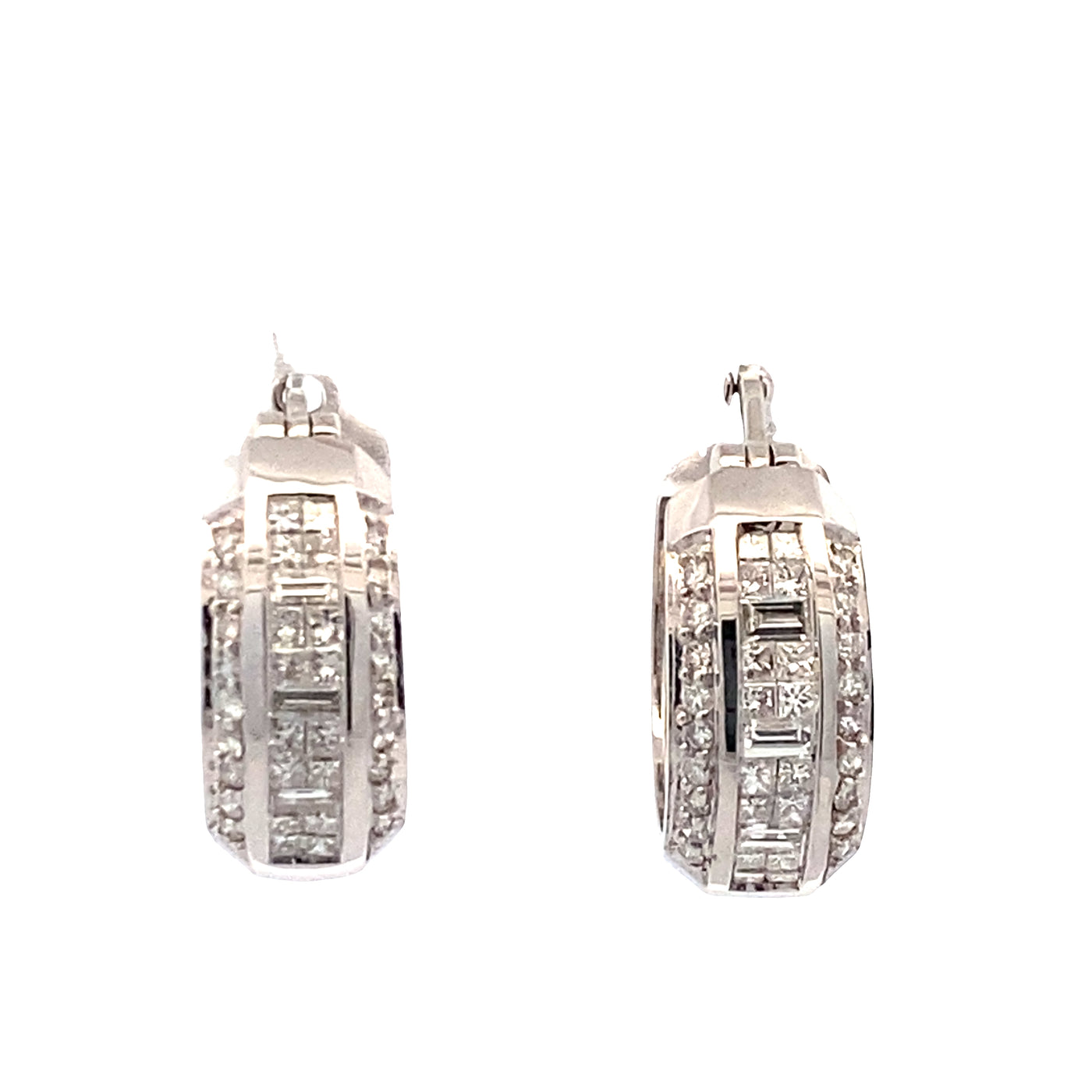 ESTATE Diamond Hoops in White Gold