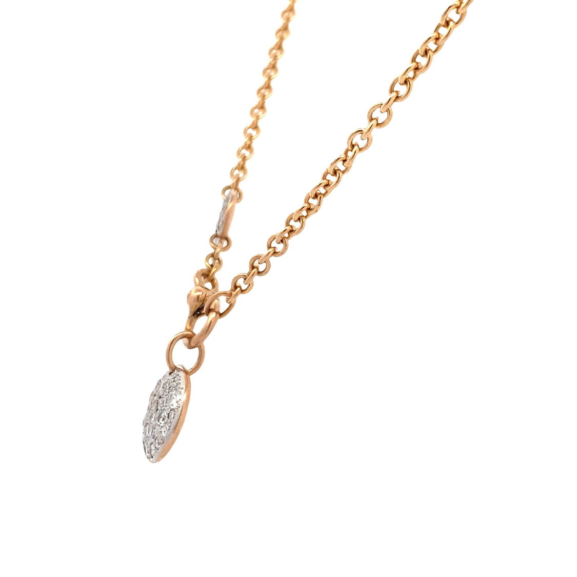 Estate Pomellato 18K Diamond Disc Necklace in Yellow Gold