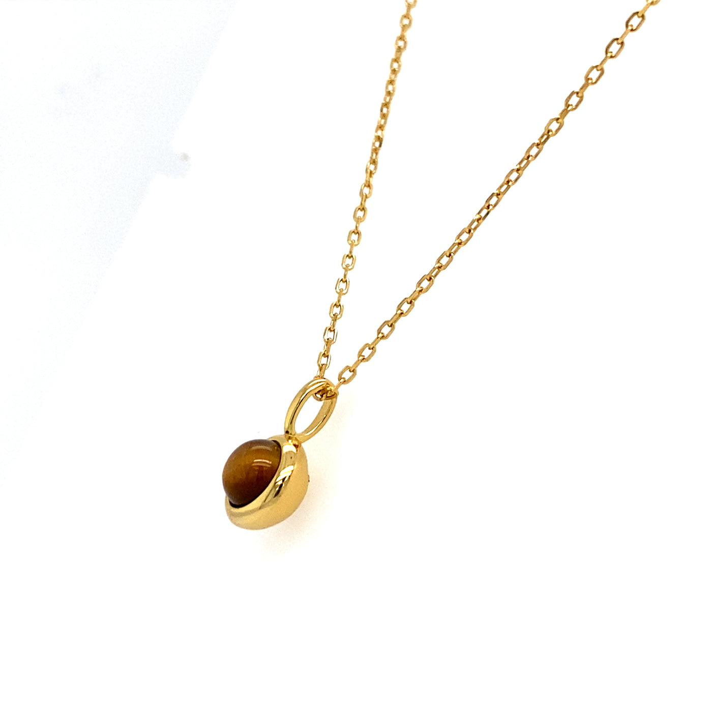 Tiger Eye Necklace in Sterling Silver with Gold Plating by AniaHaie