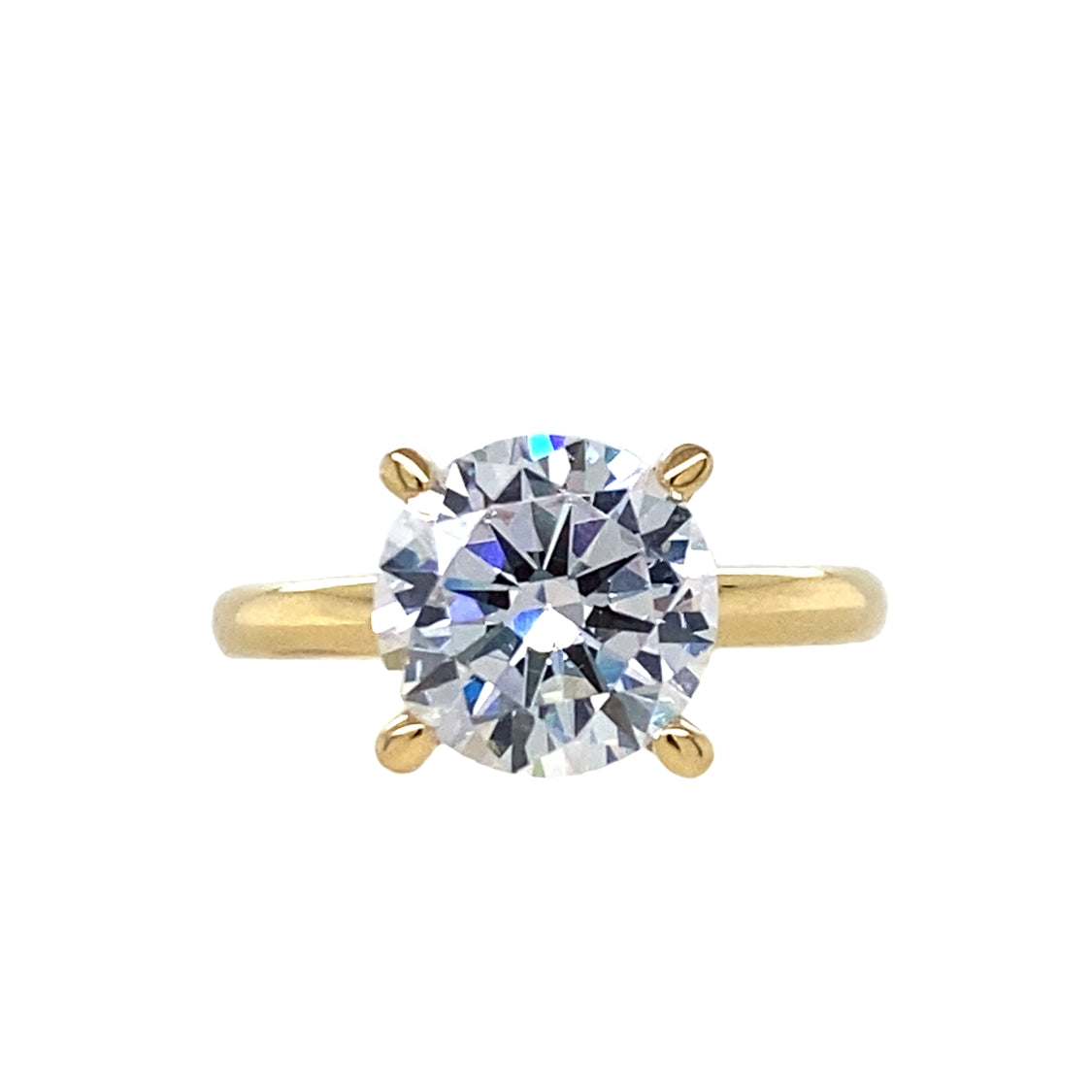 3ct Round Solitaire Engagement Ring in Yellowo Gold by Gabriel & Co.