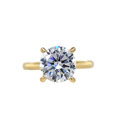 3ct Round Solitaire Engagement Ring in Yellowo Gold by Gabriel & Co.