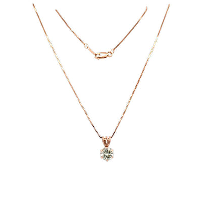 1.0CT Diamond Solitaire Pendant in Rose Gold by B&C