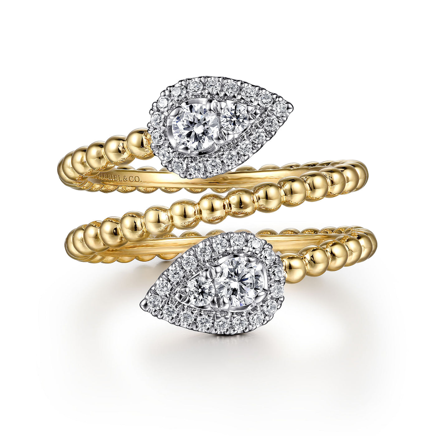 Pear-Shaped Diamond Wrap Ring in Yellow Gold  by Gabriel & Co.