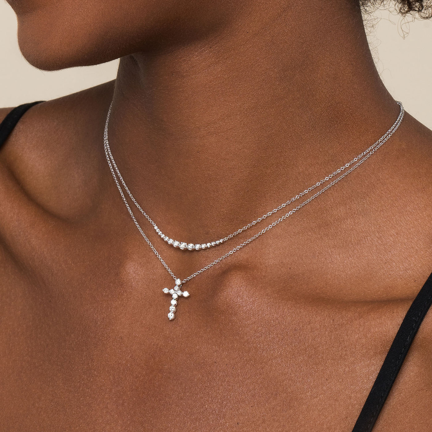 Graduated Diamond Necklace in White Gold by Gabriel & Co.