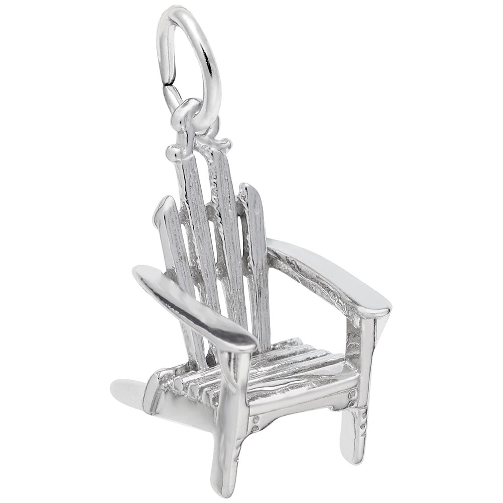 Adironack Chair Charm  in Silver
