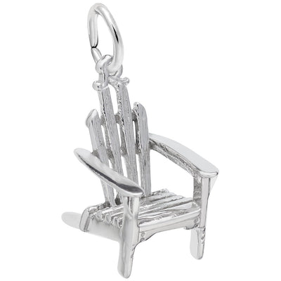 Adironack Chair Charm  in Silver