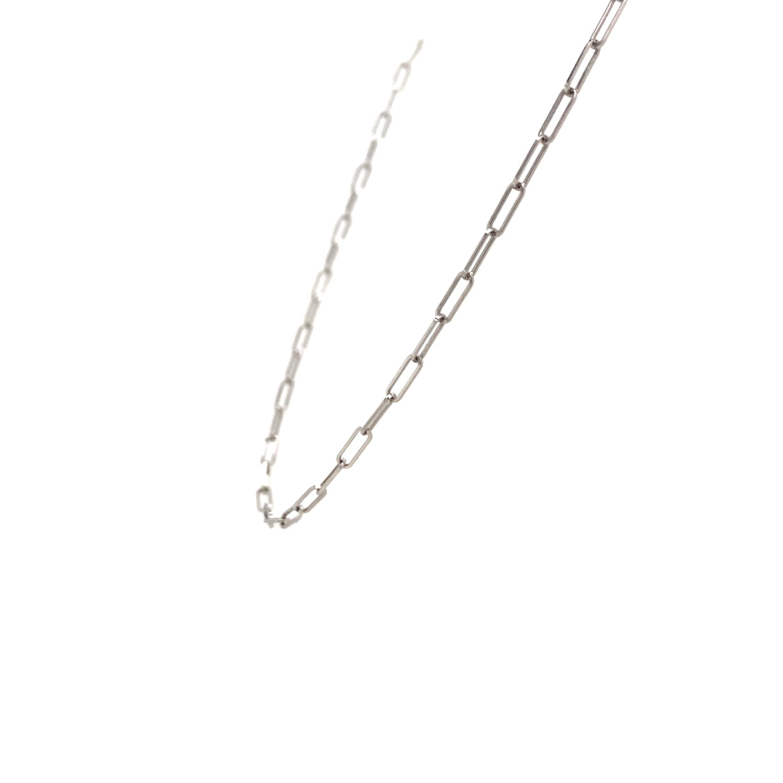18" Paperclip Chain in White Gold