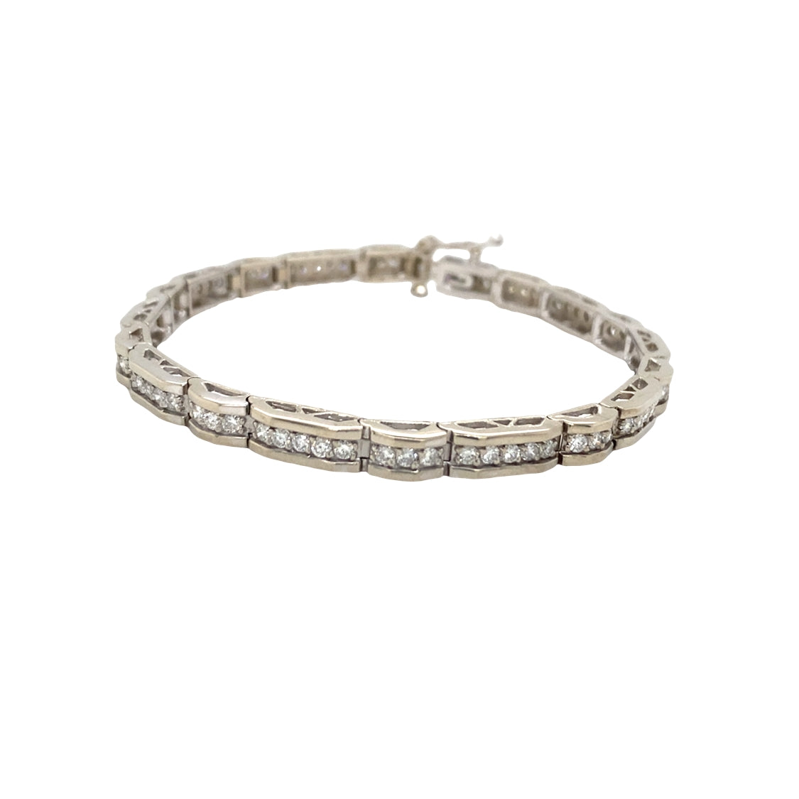 ESTATE Diamond Link Bracelet in White Gold