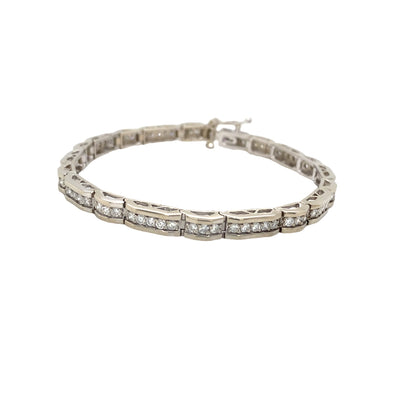 ESTATE Diamond Link Bracelet in White Gold