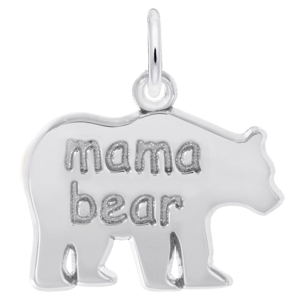Mama Bear Charm in Silver