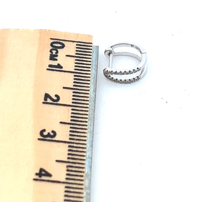Diamond Huggie Earrings in White Gold