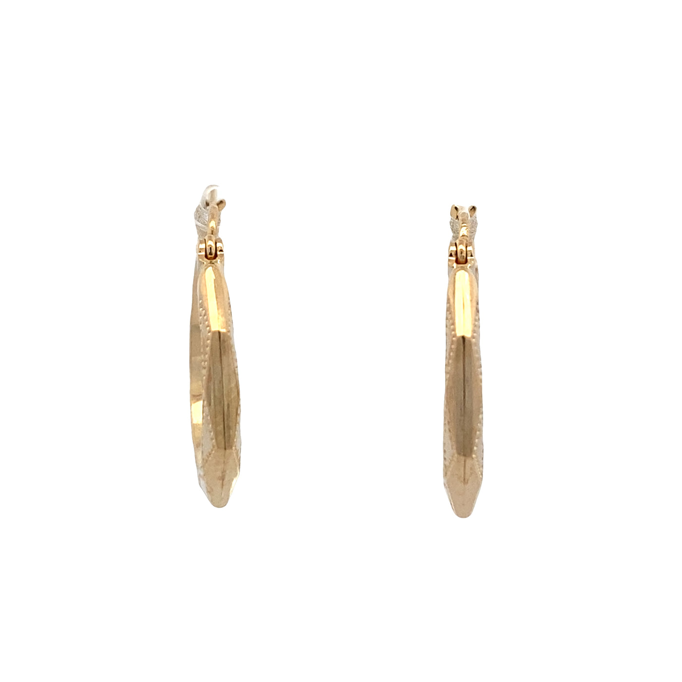 ESTATE Textured Hoops in Yellow Gold