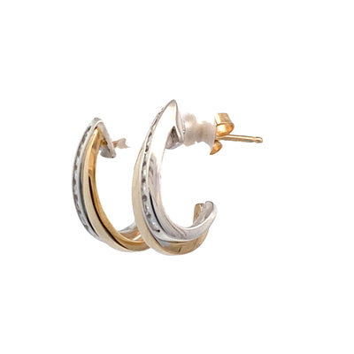 ESTATE Diamond Half Hoops in Two-Tone Gold
