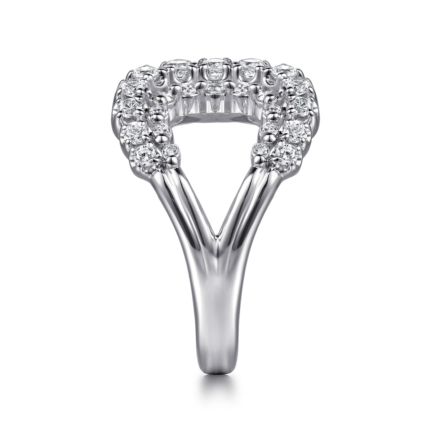 14K White Gold .72CTW Diamond Wide Band, Size 6 by Gabriel & Co. Lusso