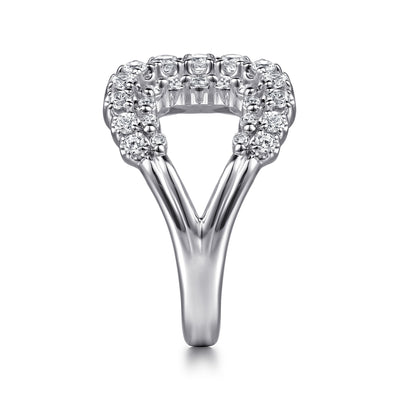 14K White Gold .72CTW Diamond Wide Band, Size 6 by Gabriel & Co. Lusso