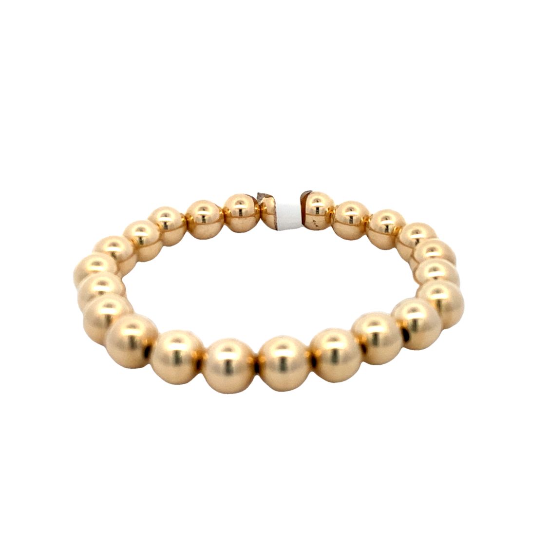 8mm Beaded Bracelet in Silver with Yellow Gold Plating by Karen Lazar
