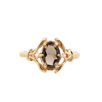 ESTATE Smoky Quartz RIng in Yellow Gold