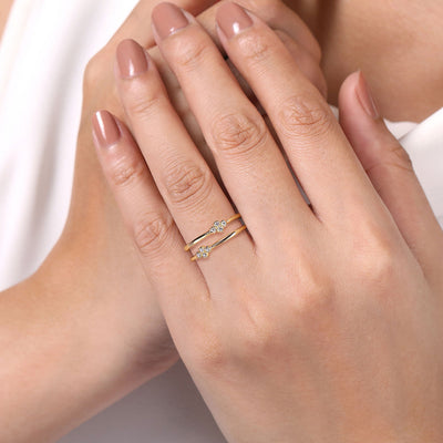 Diamond Bypass Ring in Yellow Gold by Gabriel & Co.