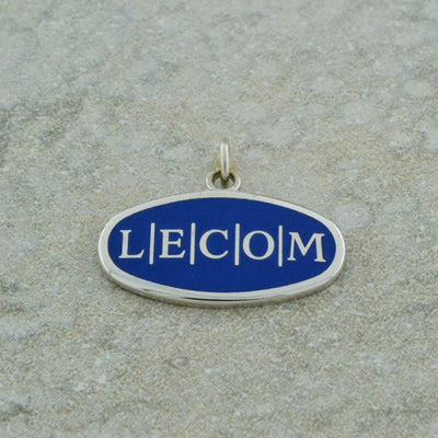 Enamel LECOM  Charm in SIlver
