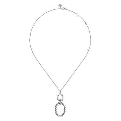 White Sapphire Octagon Bujukan Pendant in Silver by Gabriel & Co.