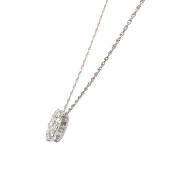 Diamond Disc Pendant in White Gold by Allison Kaufman
