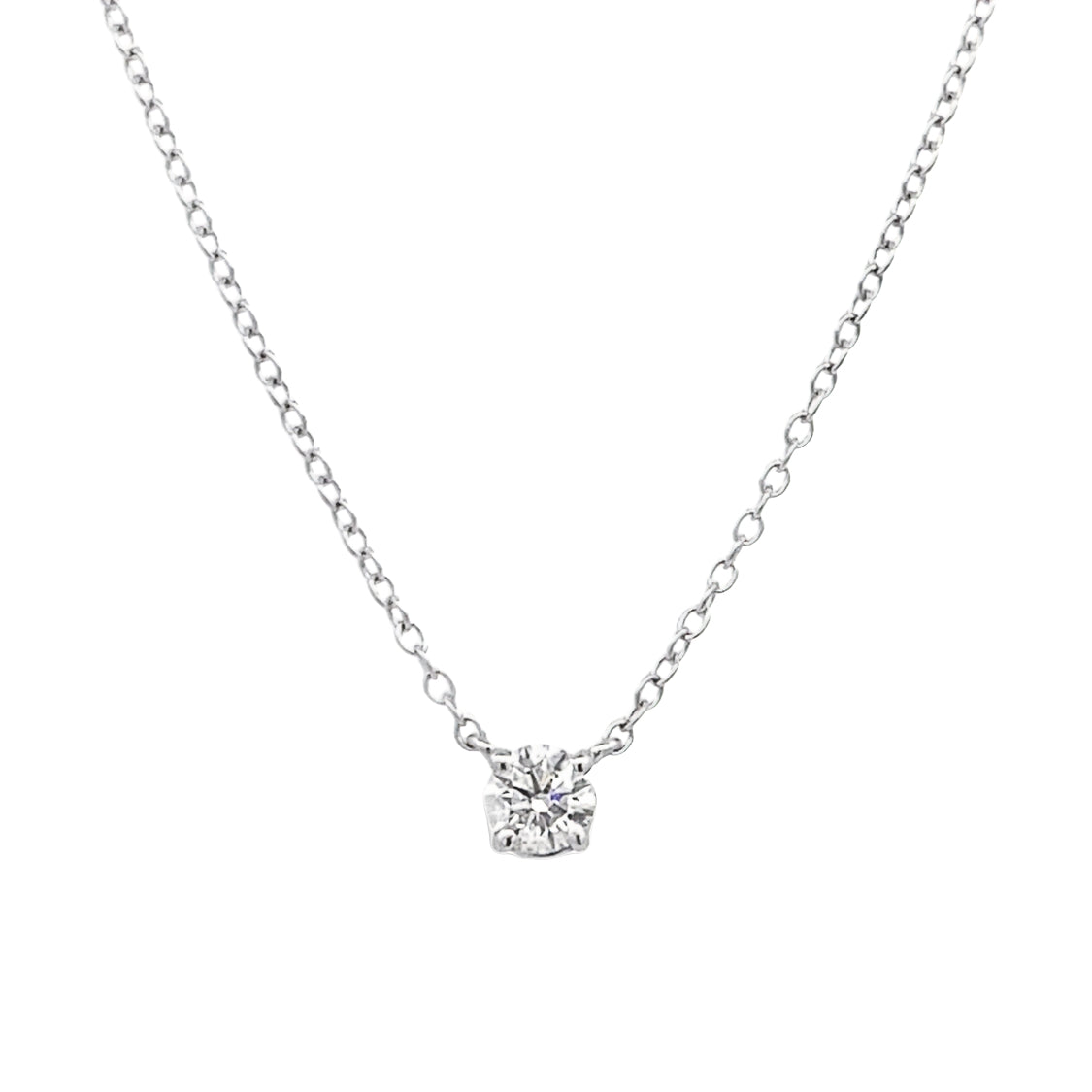 1/3 ct Diamond Solitaire Necklace in White Gold