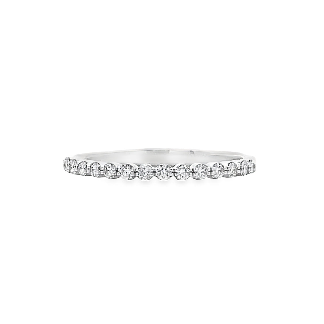 Simon G Jewelry 18 Karat White Gold Round Diamond Wedding Band - Lady's LR2569