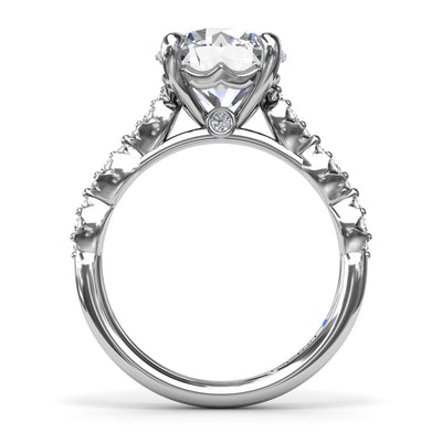 FANA 14 Karat Side Stones Diamond Engagement Ring S4199/WG