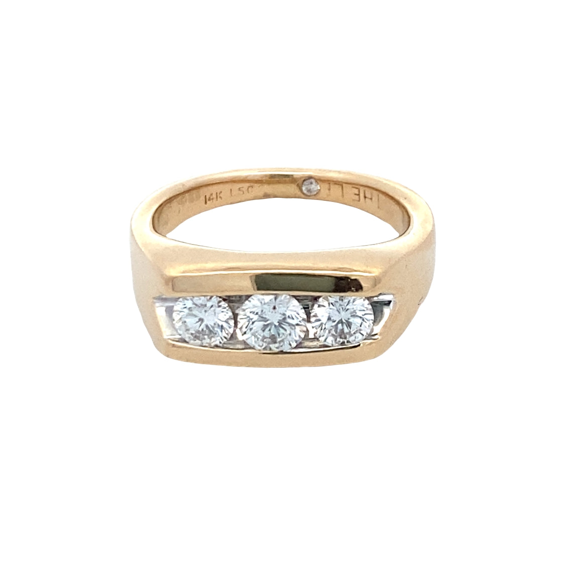 ESTATE Three Stone Diamond Ring in Yellow Gold