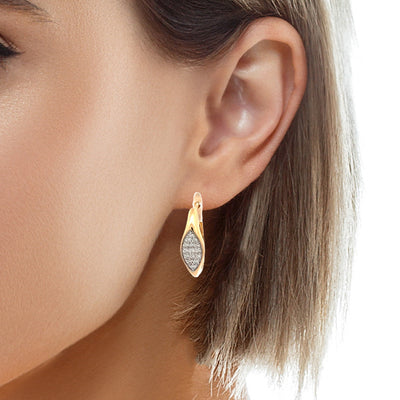 Diamond Hoops in Yeldlow Gold by Allison Kaufman