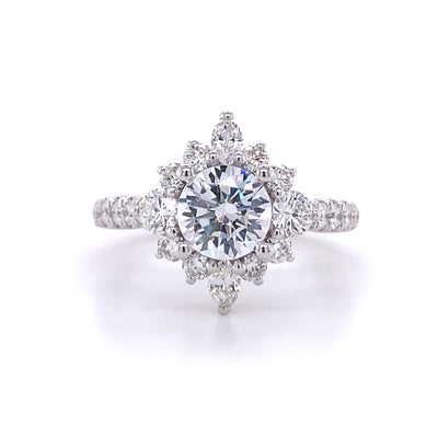 Round Diamond Starlight Engagement Ring in White Gold by Gabriel & Co.