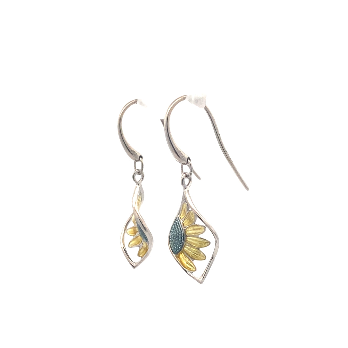 Sunflower Twist Earrings in Sterling Silver by Nicole Barr