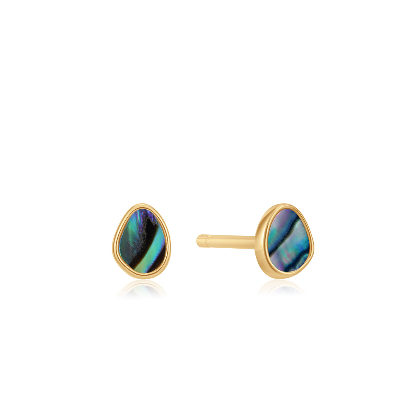 Brian's Vault Sterling Silver/ Gold Abalone Stud Earrings AHI E027-04G