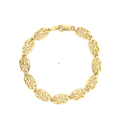 Estate 14 Karat Yellow Gold Fancy Link Bracelet