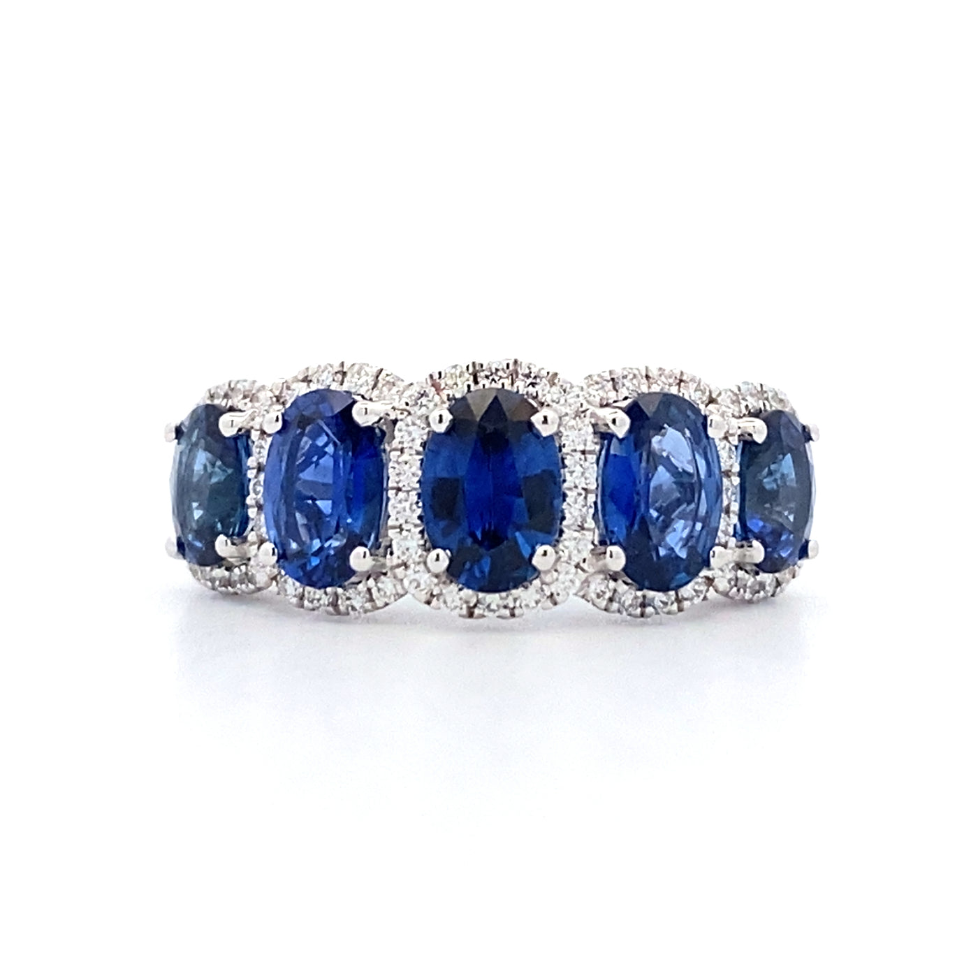 Sapphire and Diamond Band in White Gold by Simon G