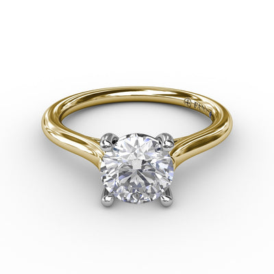 FANA 14KY Solitaire Diamond Engagement Ring S4014/YG 1.5CT