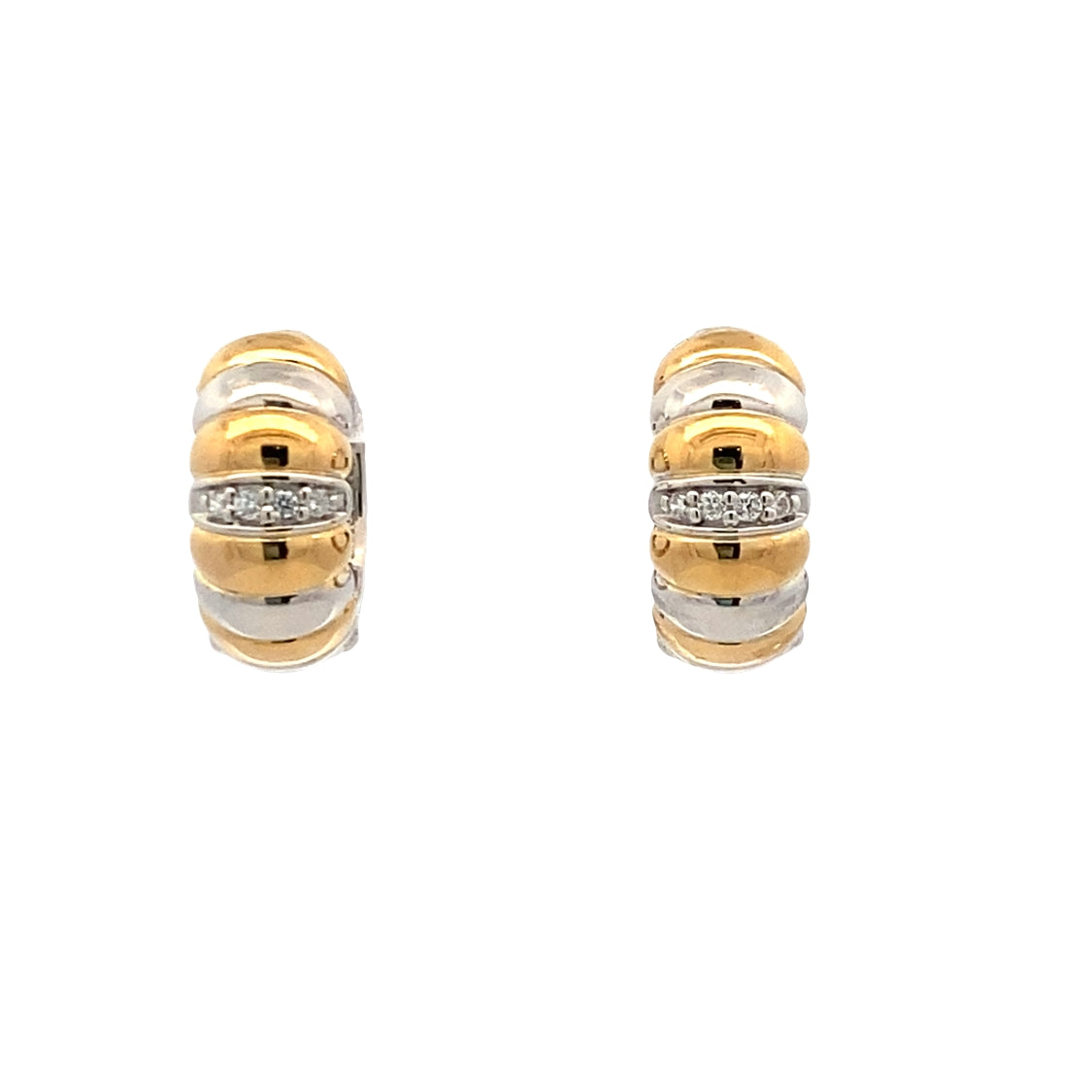 Hoop Earrings with Cubic Zirconiain in Silver and Gold Plating by Ti Sento Milano