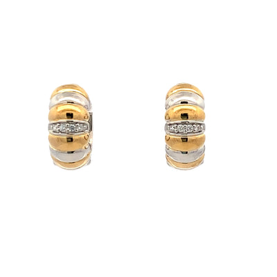 Hoop Earrings with Cubic Zirconiain in Silver and Gold Plating by Ti Sento Milano