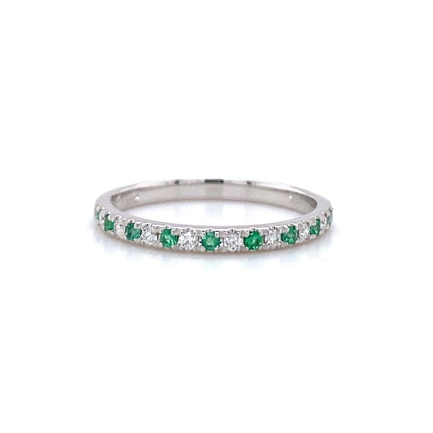 Beeghly & Co. 14 Karat 1/4 Carat Emerald and Diamond Band BCR-65-WEMD