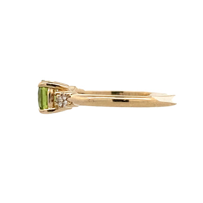 Peridot and Diamond Ring in Yellow Gold by B&C