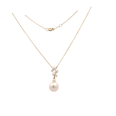 Cluster Pearl Necklace in Yellow Gold by Imperial Pearl