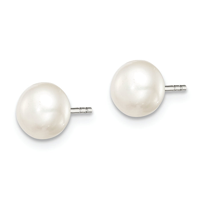 Sterling Silver Stud Pearl Earrings QE7691