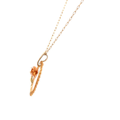 ESTATE  Kementz Rose Pendant in Two-Tone Gold